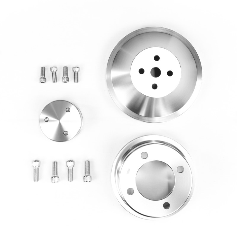 Ford Cleveland Billet Pulley Kit 1v Balancer 1v Water Pump 1v Alternator Satin 102111 1 8x8