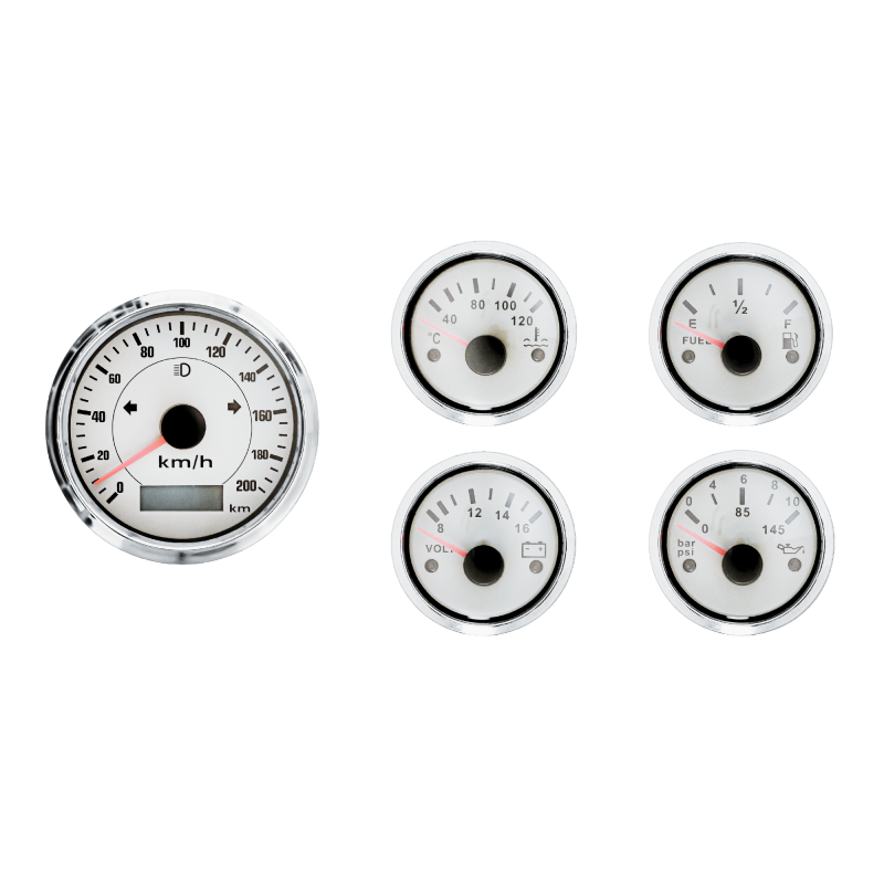 5 Gauge GPS Speedometer Dash Set Street Rod Hot Rod Unversal Whte | EBay