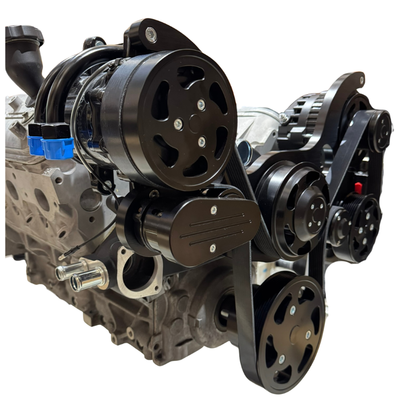 LS Engine 8 rib Serpentine Kit black